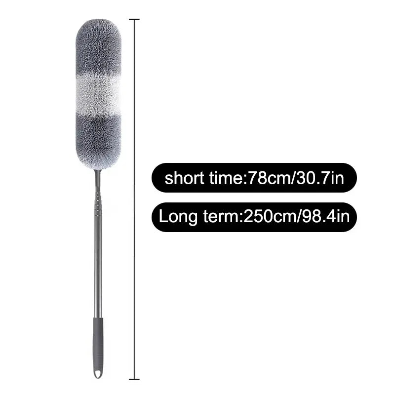 6 Brush Heads 2.8 Meter One Pole Multi Head Dust Collector Extended Ultra-Fine Fiber Ceiling Sweeping Brush Chicken Feather Dust Peaceful Pleasures Health and Wellness