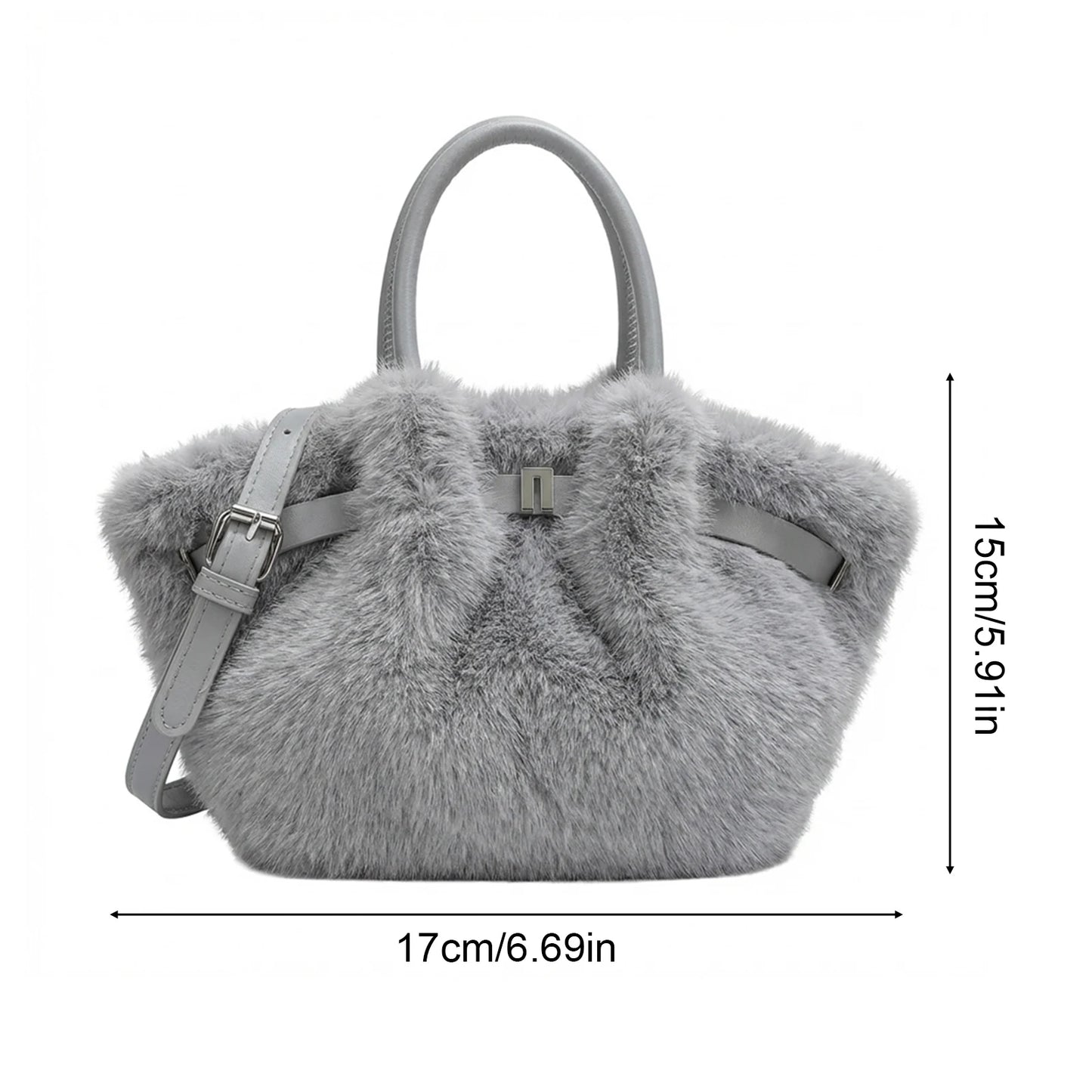 Women's Fuzzy Tote Bag Fashion Bucket Bag Fluffy Shoulder Crossbody Bag with Soft Material and Multiple Carrying Options Peaceful Pleasures Health and Wellness