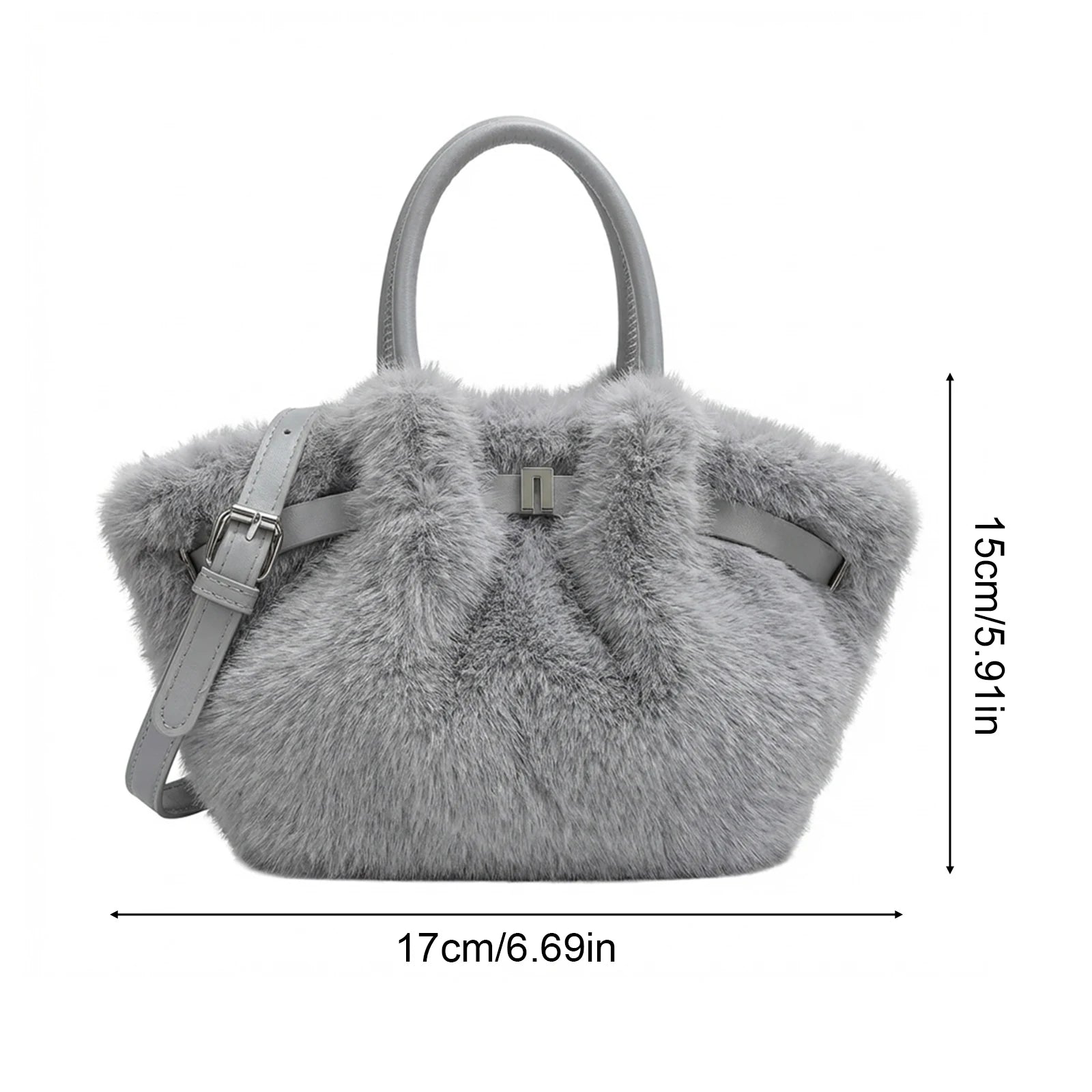 Women's Fuzzy Tote Bag Fashion Bucket Bag Fluffy Shoulder Crossbody Bag with Soft Material and Multiple Carrying Options Peaceful Pleasures Health and Wellness