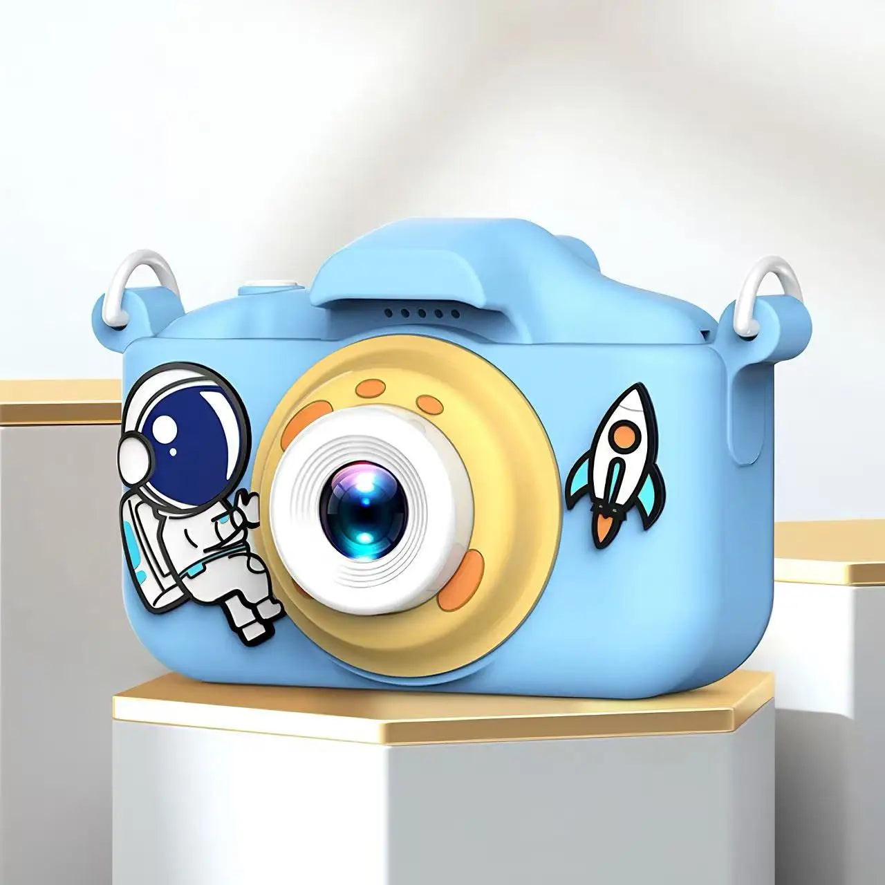 Mini Kids Digital Camera HD Dual Lens Children Camera Take Photo Video Recording Cartoon Toy Camera Festival Gift for Girls Boys Peaceful Pleasures Health and Wellness Blue Astronaut
