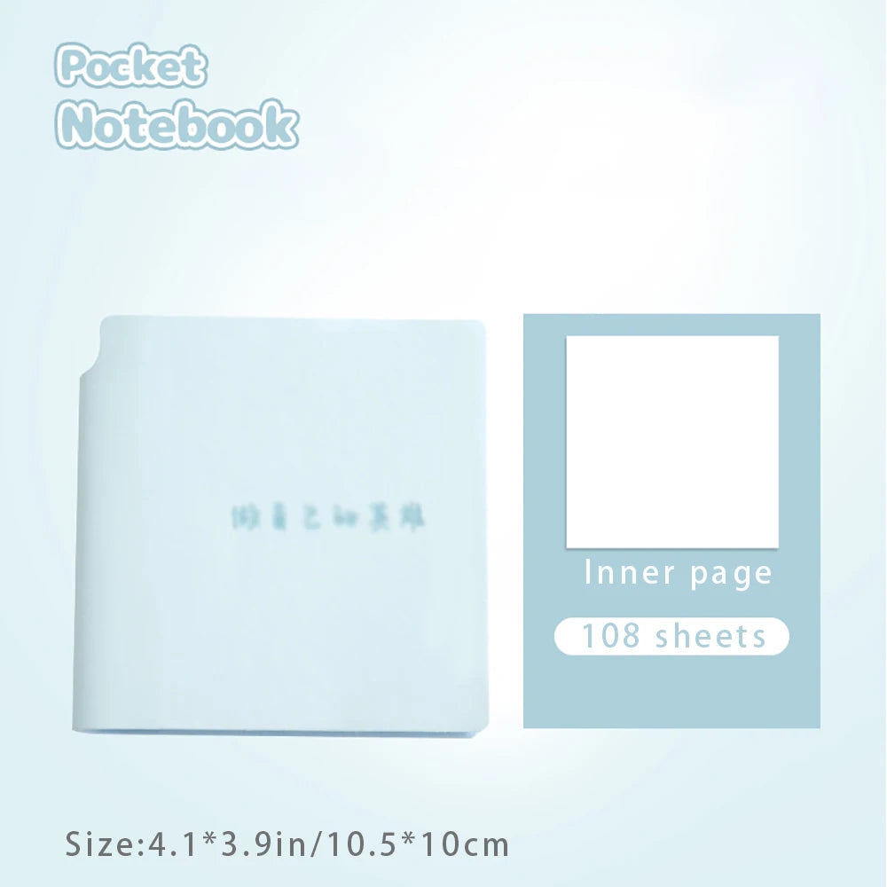 Portable Square Notebook Leather Surface Thickened 108 Sheets Student