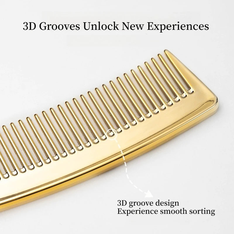 Vintage Electroplated Wide Tooth Comb, Portable Height Fixed Hair Styling Tool, Ideal for Travel, Durable & Easy Grip Design Peaceful Pleasures Health and Wellness