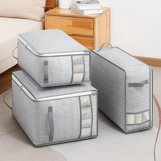 Gray Waterproof Clothes & Quilt Storage Bag with Window S/M/L Clothes Storage Bag Oasis Select