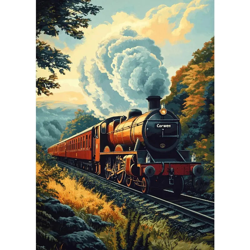 Steam Train Sunset Canvas Poster – Vintage Anime Wall Art Canvas Wall Art Peaceful Pleasures Health and Wellness 4 40x60cm Unframed