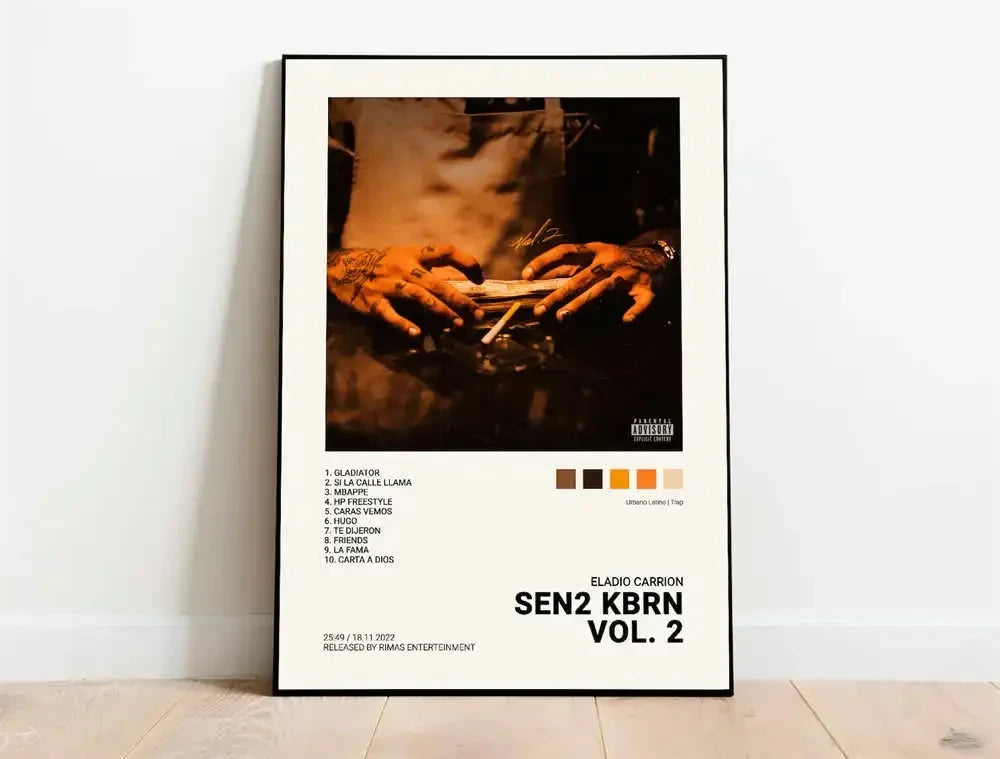 Nordic Pop Rapper Quevedo Poster Aesthetics Mora Feid Eladio Carrion Rauw AlejanDro Music Album Canvas Print Wall Art Home Decor Peaceful Pleasures Health and Wellness