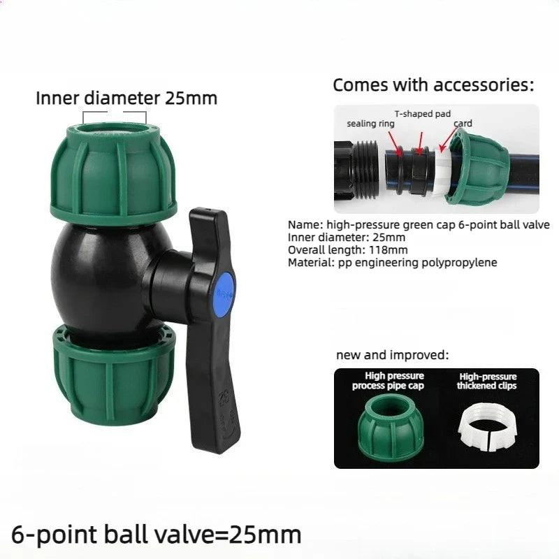 PE Ball Valve Quick Connector – 1/2", 3/4" & 1" Irrigation Valve