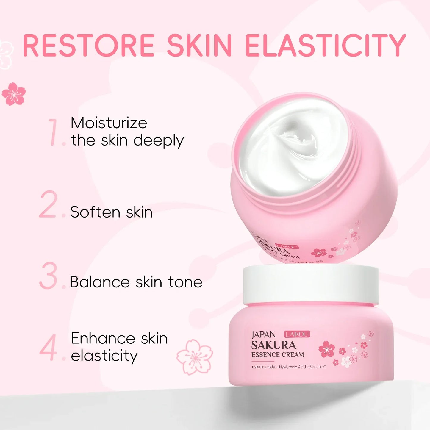 LAIKOU Sakura Face Cream 60g – Hydrating & Nourishing Moisturizer