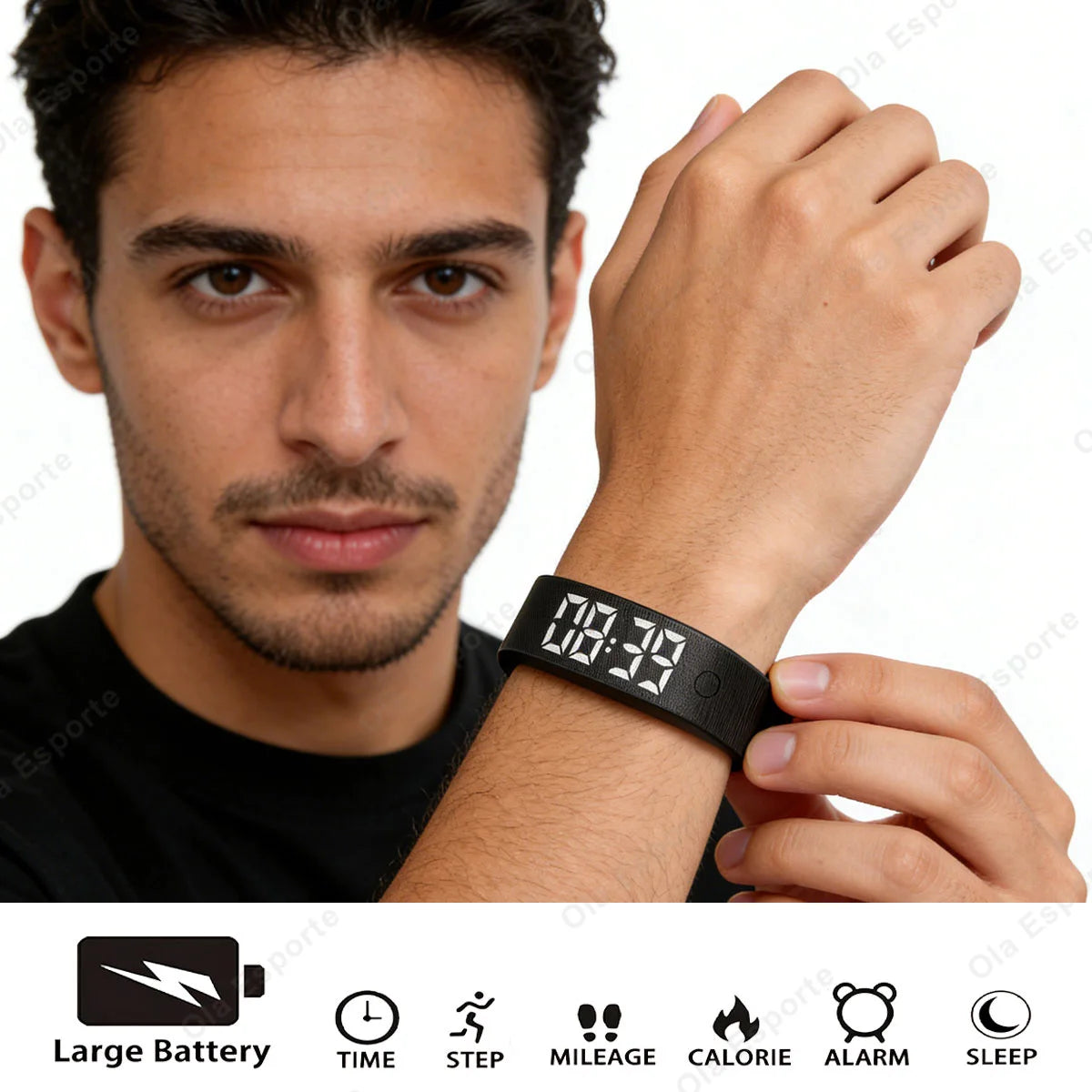 Ola Esporte HT30 LED Smart Bracelet | Pedometer & Sleep Tracker