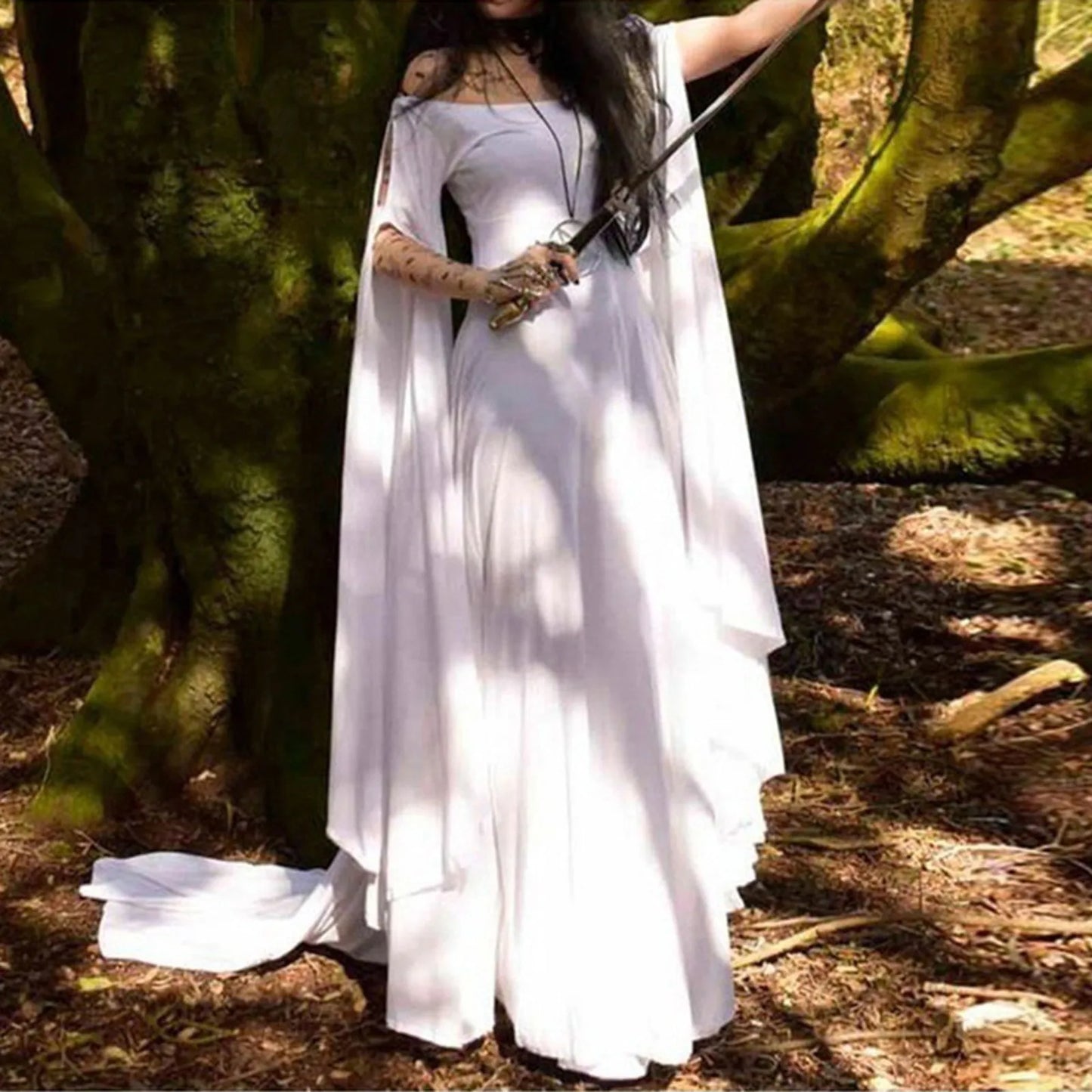 Women's Halloween Maxi Dress – Vintage Cosplay Off Shoulder