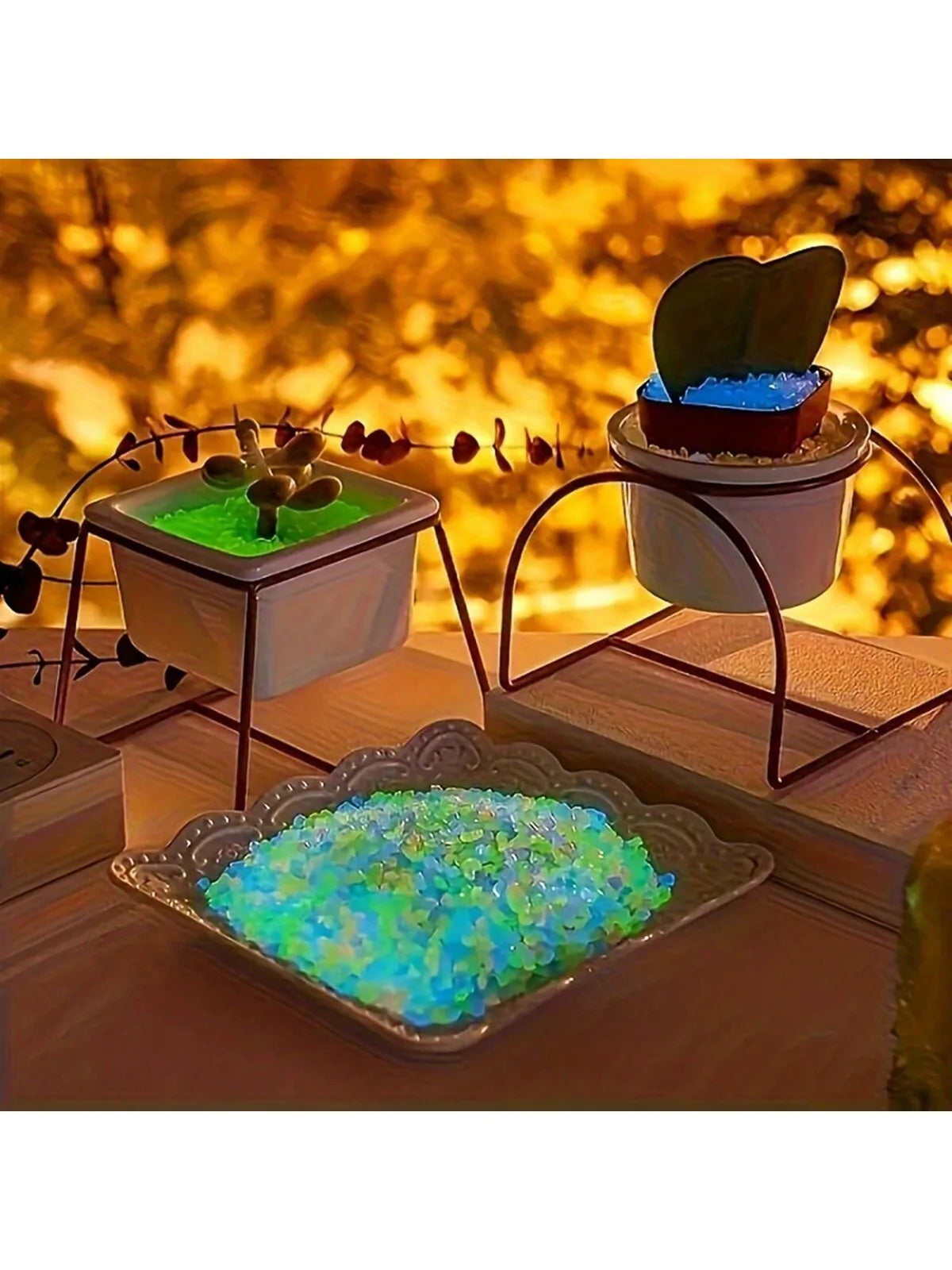 Glow in the Dark Multicolor Gravel Stones | Aquarium & Garden