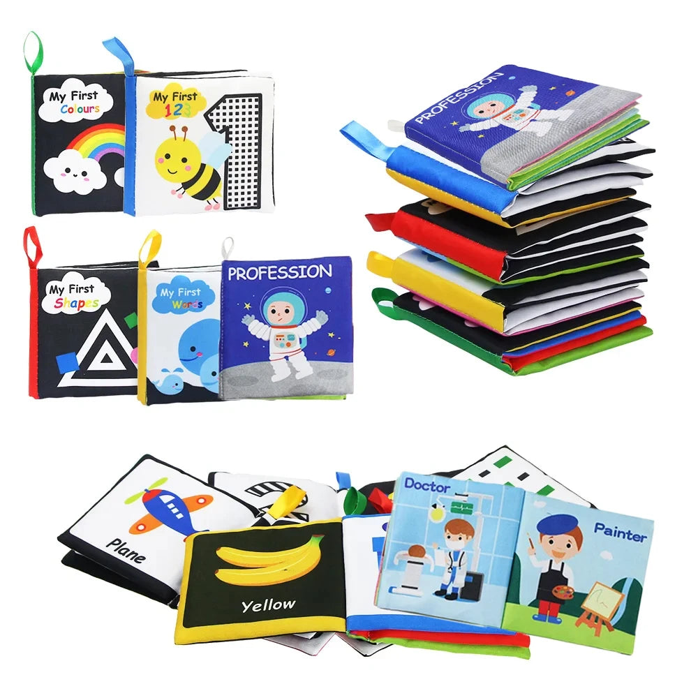 Baby Soft Cloth Books Rustle Sound Quiet Infant Early Learning