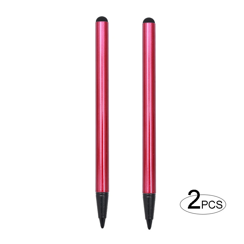 Resistive Screen Universal Dual-purpose Handwriting Touch Screen Accessory Metal Electrostatic Capacitive Pencil Tablet iphone Peaceful Pleasures Health and Wellness red(2pcs)