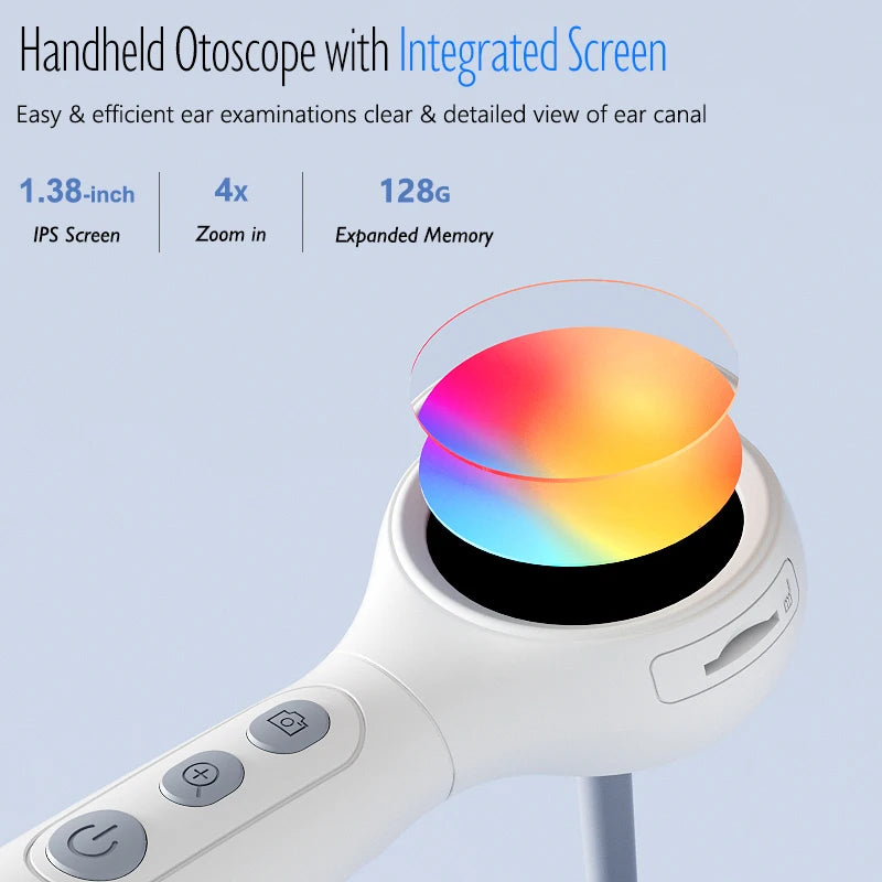 Digital Otoscope Camera 1.38'' Screen HD1080P Visual Ear Cleaner with 6LEDs Portable Video Ear Endoscope Ear Wax Removal Tool Peaceful Pleasures Health and Wellness