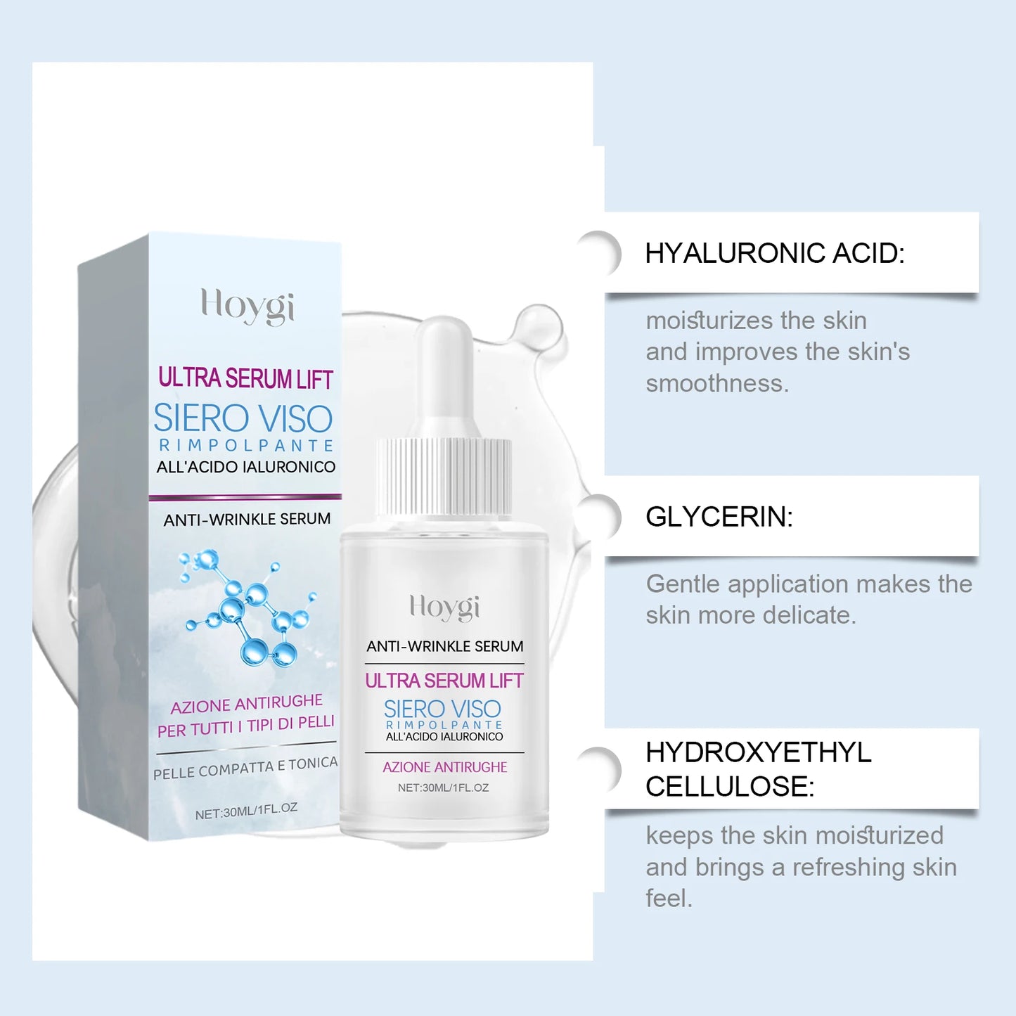 Hoygi Hyaluronic Acid Firming Face Serum – Deep Hydration 30ml