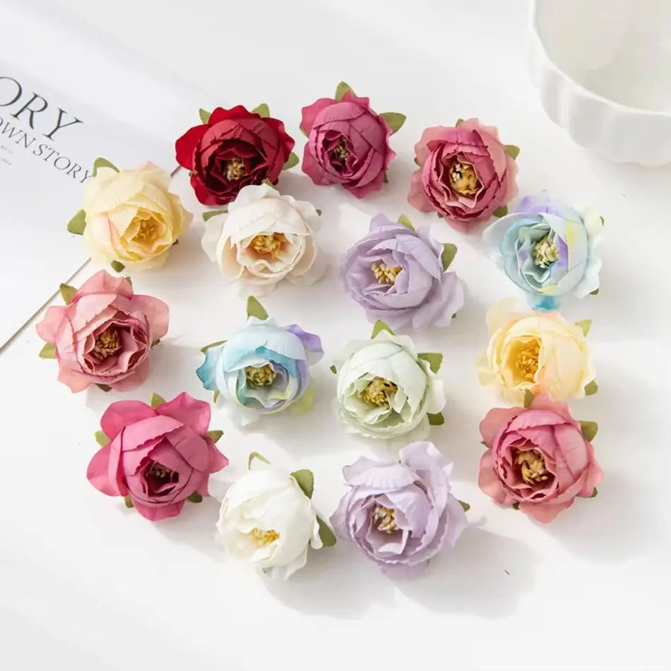 Multicolor Silk Artificial Roses 10/30 Pcs – Wedding & Home Decor