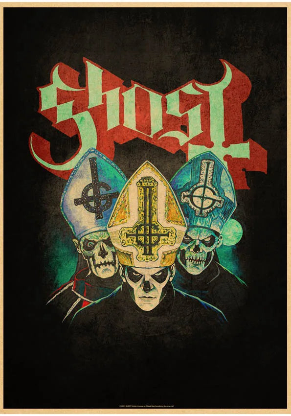 Ghost Band Retro Abstract Canvas Poster | Bar & Café Wall Art