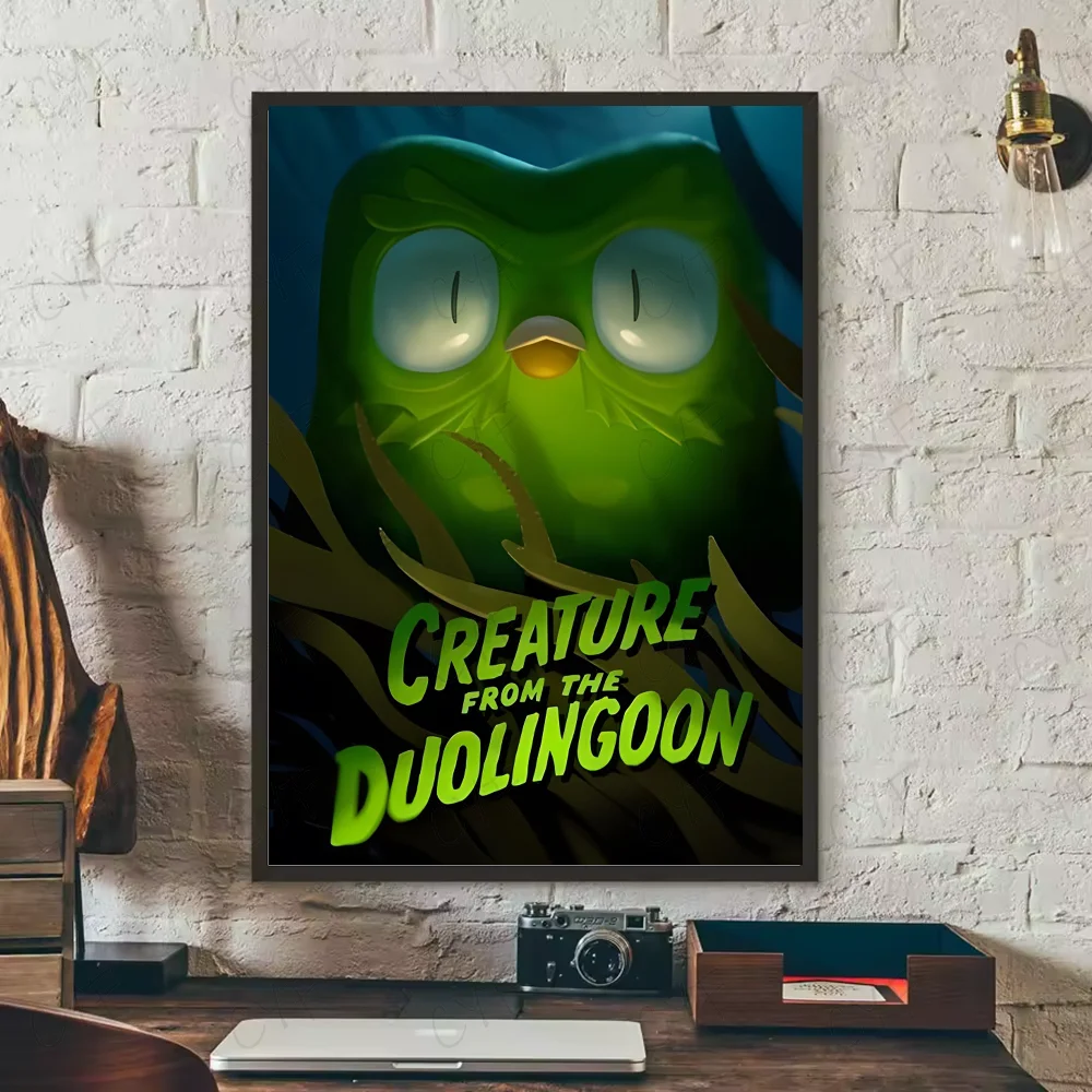 Duolingo Owl Duo 2 Poster HD art sticky wall waterproof home living room bedroom bar aesthetic decoration Peaceful Pleasures Health and Wellness z5 40X50cmNoframe