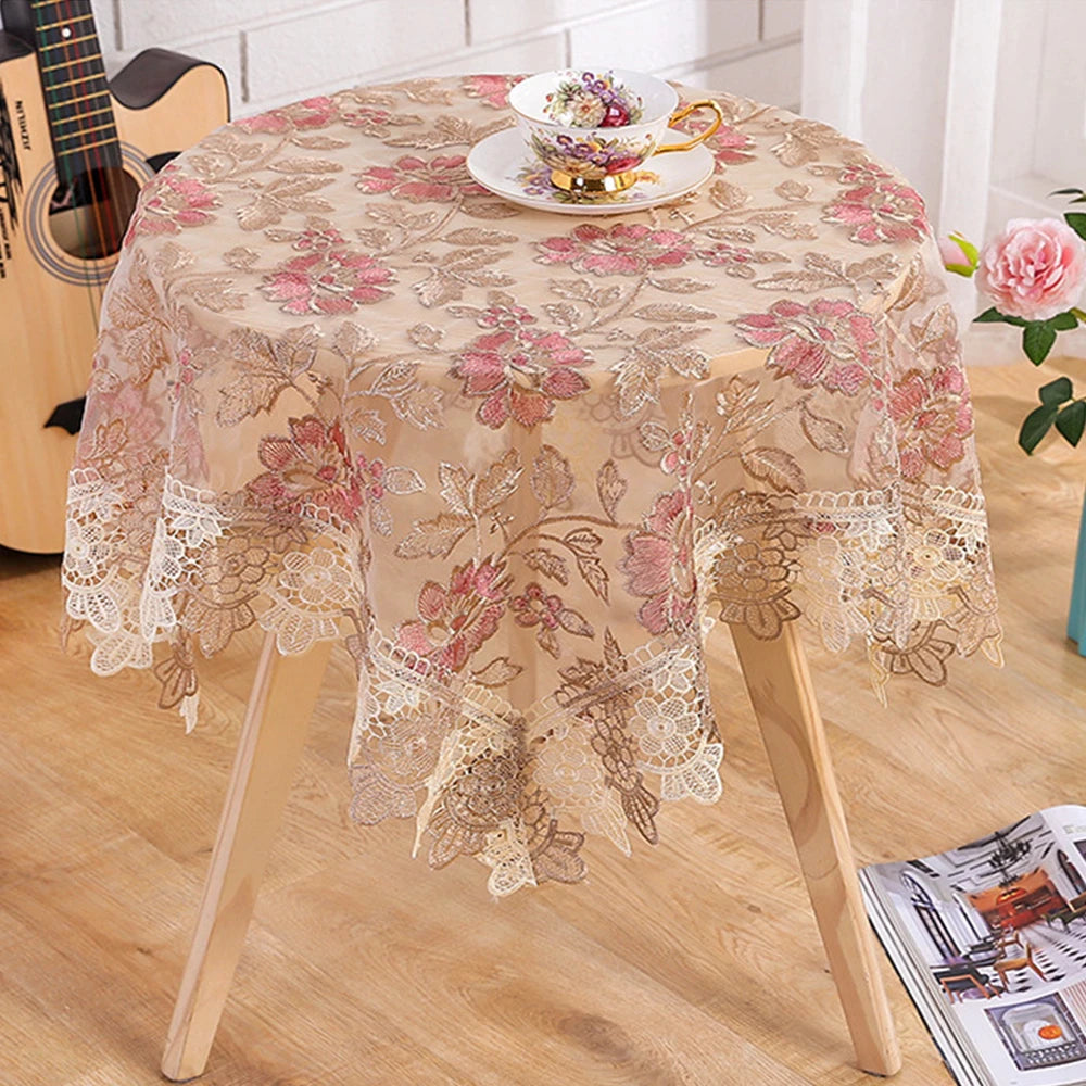 Battilo Luxury Embroidered Lace Tablecloth | Dining & Wedding
