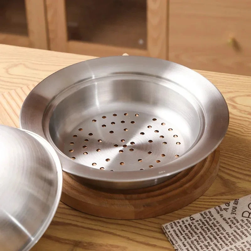 Hot Sale 304 stainless steel Pan with inner diameter 20-26cm flying saucer steamer tray steam grid plate steamer Steaming rack Peaceful Pleasures Health and Wellness