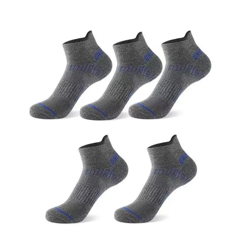 5 Pairs of Men's Sports Socks, Fashionable And Casual Cotton Spring/Summer Style Sweat Absorbing And Breathable Short Socks Peaceful Pleasures Health and Wellness 5 Pairs 4 EU39-43