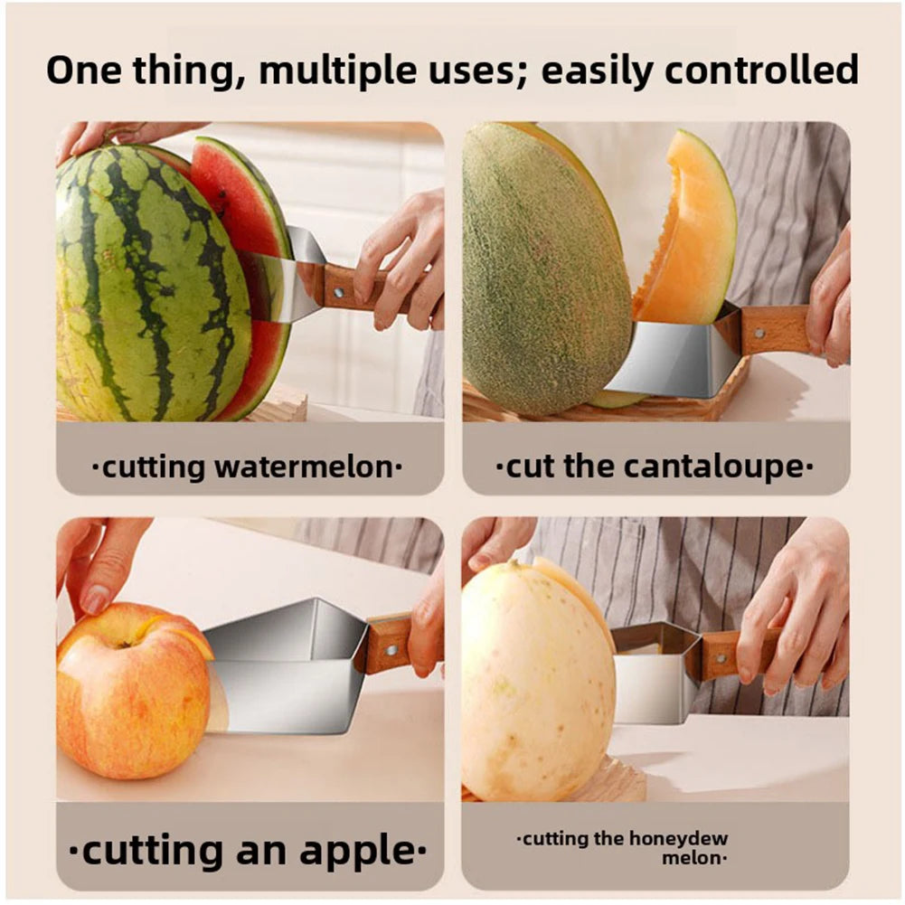 Fruit Slicers For Watermelon,Stainless Steel Fruit Slicer,Portable Melons Divider For Picnic,Kitchen/Family Outdoor Picnic Tools Peaceful Pleasures Health and Wellness