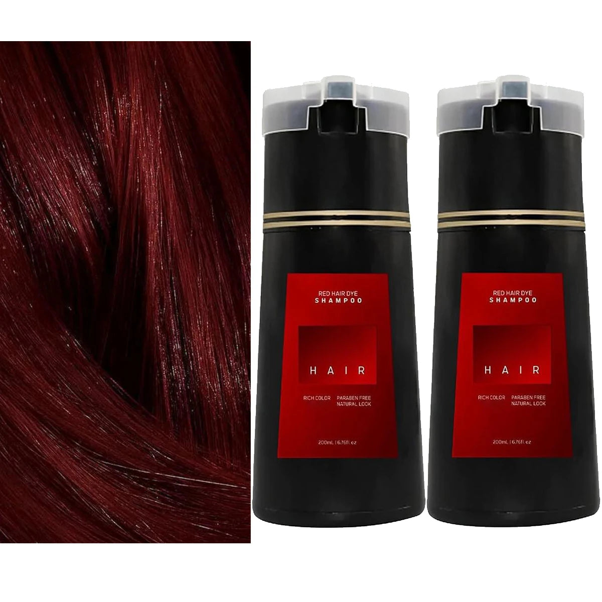 Gray Hair Color Shampoo – Long-Lasting Dye in Minutes Peaceful Pleasures Health and Wellness 2pcs-red