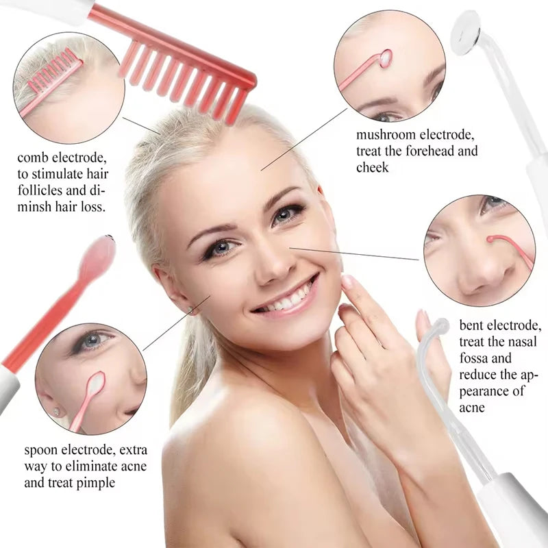 Clinical Skin Therapy Wand - Portable High Frequency Skin Therapy Machine Dark Circles Removal Eye Bag Remoavl Peaceful Pleasures Health and Wellness