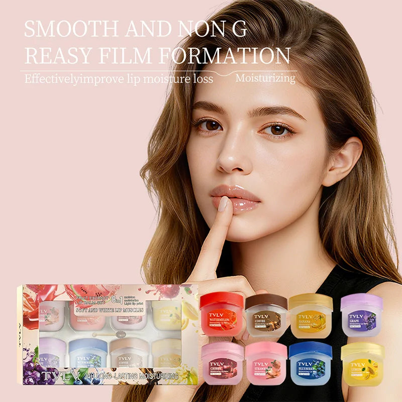 8-Piece Fruit Lip Balm Set | Moisturizing Anti-Cracking Lip Care