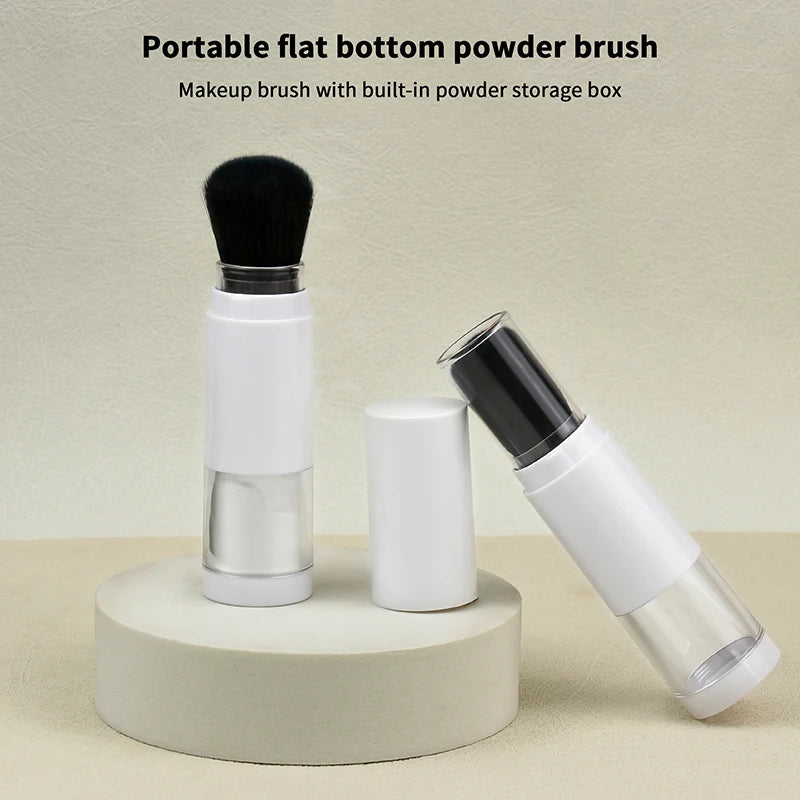Multi-functional 2 in 1 Foundation Brush Makeup Brush Empty Travel Blush with Refillable Loose Powder Bottle Makeup Beauty Tools Peaceful Pleasures Health and Wellness