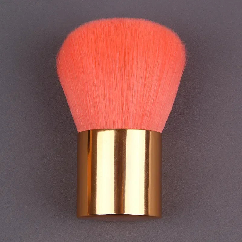 Makeup Brush Beauty Tool - 1Pcs Foundation, Blush, Concealer, Contour, Highlight, Cheek Brush for Blending, Round Angled Top Peaceful Pleasures Health and Wellness Pink Gold