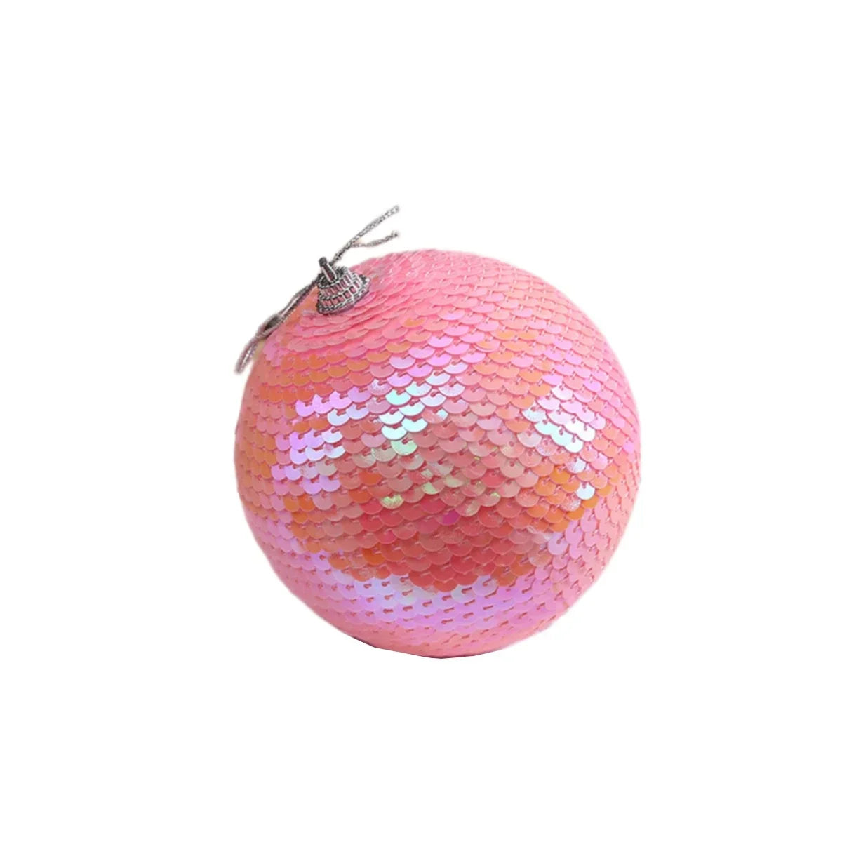 Elegant Pink Foam Christmas Ball Ornament – 10cm Holiday Decor