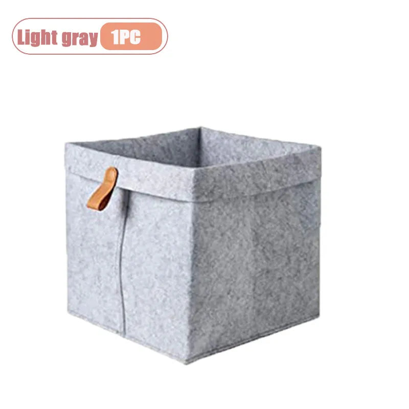 Foldable Felt Storage Basket – Desktop & Home Organizer 1–5 PCS