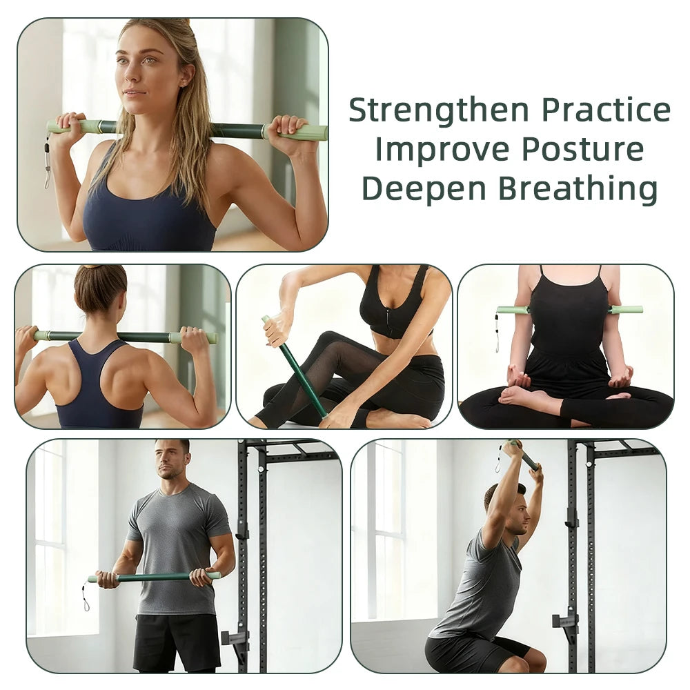 Yoga Stick For Stretching Relaxation Tool Roller Hunchback Corrector Open Back Standing Training Stick for Fitness Accessories Peaceful Pleasures Health and Wellness