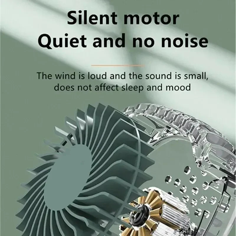 New Mini Portable Fan Portable Rechargeable Bladeless Turbo Ultra Quiet Student Hand Held Fan Outdoor Sports Travel Peaceful Pleasures Health and Wellness