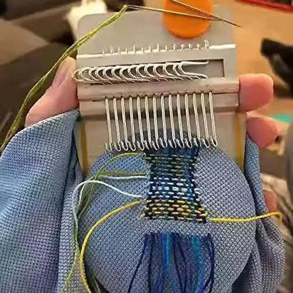 Mini 14-Needle Knitting Loom Machine – Fabric Mending & Weaving Kit