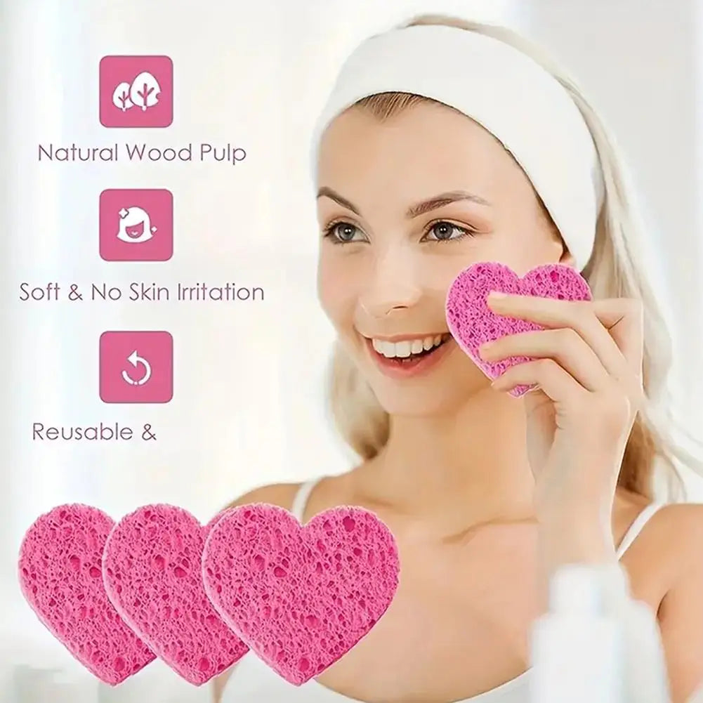 5-Pack Compressed Facial Sponges – Natural Wood Pulp Cotton Facial Cleansing Sponge Peaceful Pleasures Health and Wellness