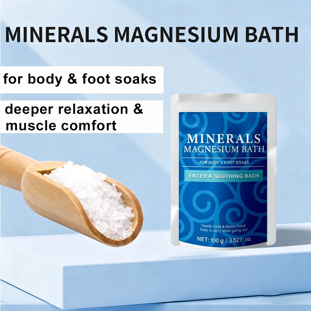 Magnesium Bath for Deeper Relaxation & Comfort, Organic Bath Salts for Unisex, Soothing Mineral Soak,Relieve Fatigue,100g Peaceful Pleasures Health and Wellness
