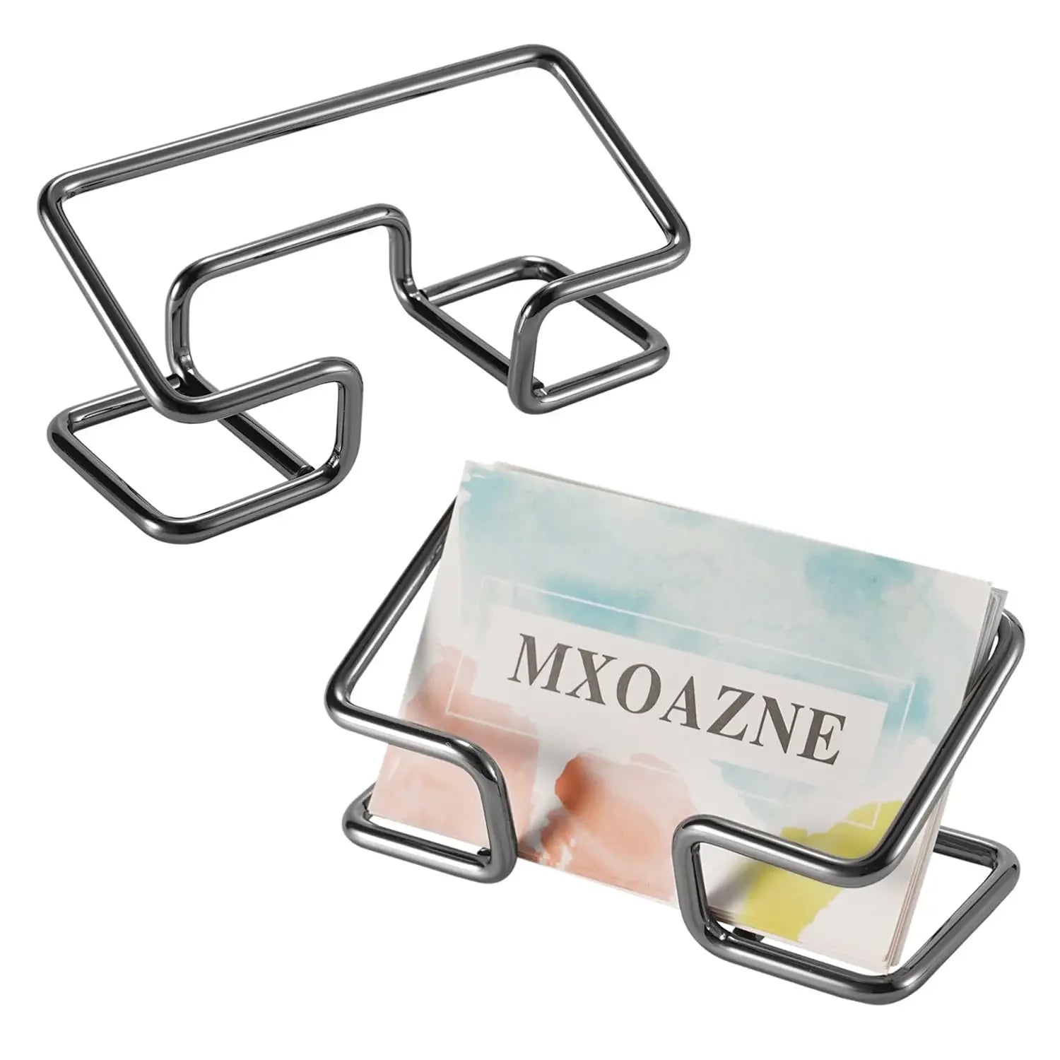 New Desktop Business Card Holder Fashion Metal Business Card Display Holder Modern Business Name Card Stand Home Office Peaceful Pleasures Health and Wellness