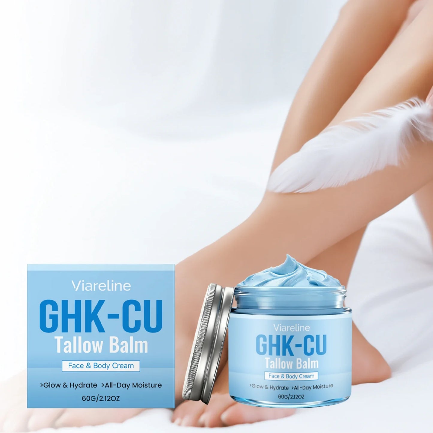 VIARELINE GHK-CU Beef Tallow Balm – Hydration & Skin Repair