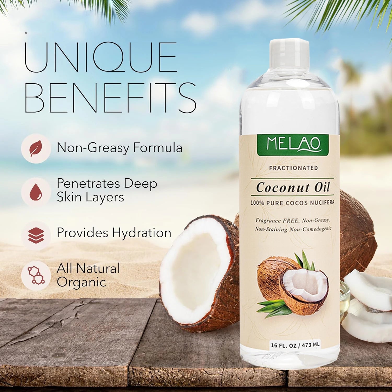 473ml Cold-Pressed Coconut Pure Essential Oil Skin Care Hair Care Soap Making DIY Making Massage Moisturize Aromatherapy Peaceful Pleasures Health and Wellness