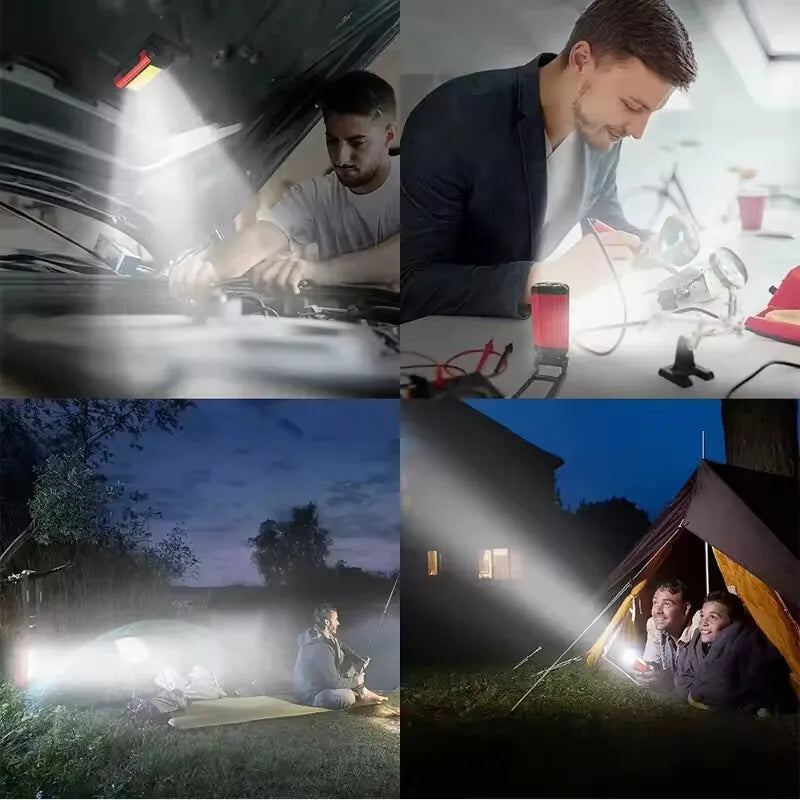 2026 New Magnetic COB Work Light Type-C USB Rechargeable LED Flashlight Portable Camping Lantern with Power Bank Function Peaceful Pleasures Health and Wellness