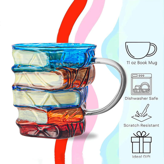 Painted Book Mug Novelty Coffee Mugs Unique Coffee Mugs with Vintage Novel Design for Readers Writers and Librarians Peaceful Pleasures Health and Wellness A