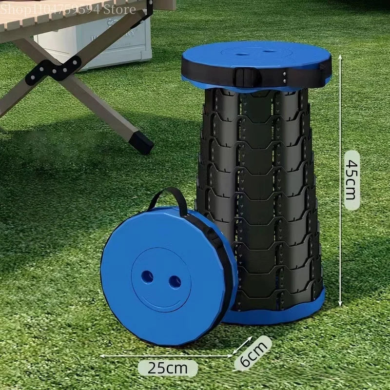 Contraction folding chair - Adjustable telescopic design, portable outdoor fishing chair, suitable for travel use, lightweight Peaceful Pleasures Health and Wellness Blue black