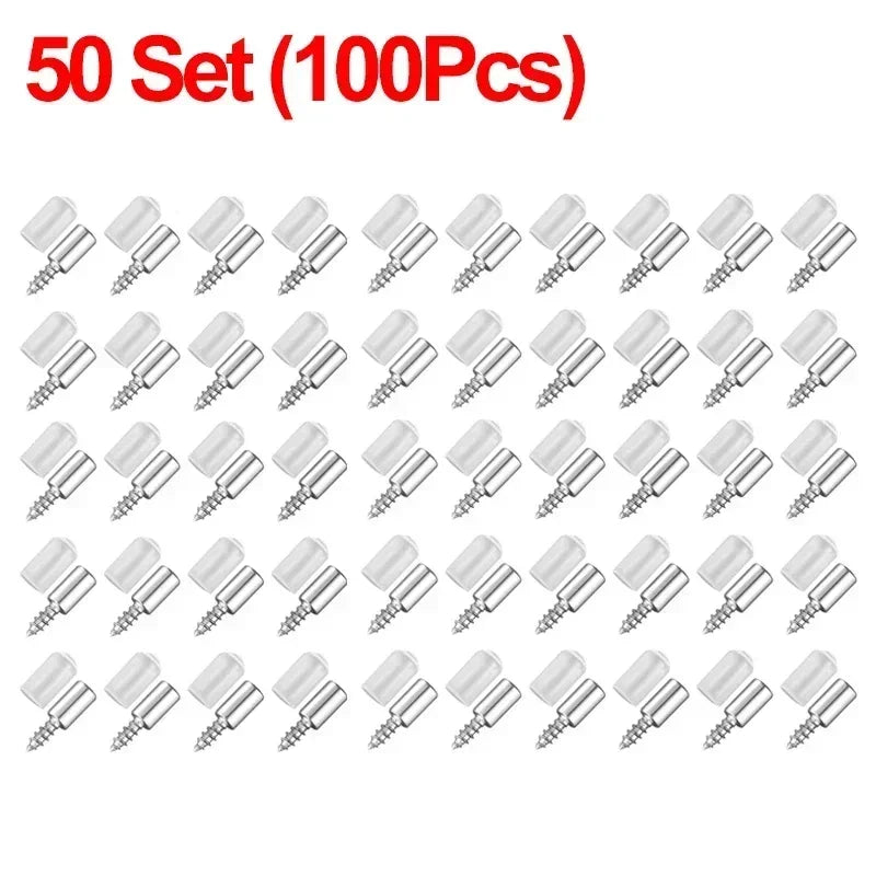 100/10PCS Self Tapping Screw Layer Plate Holder Wardrobe Septum Brackets Fixed Screw Shelf Support Pegs with Non-Slip Sleeve Peaceful Pleasures Health and Wellness 50Set (100PCS)