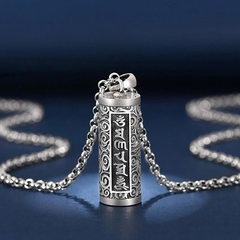 1PC Copper Plating Silver Pill Case Holder Pill Box Waterproof Cylinder Urn Pendant Memorial Necklace Jewelry Peaceful Pleasures Health and Wellness