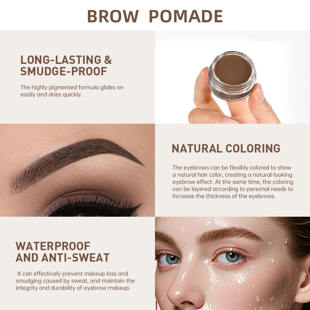 Lakerain Brow Pomade & Dual Brush – Waterproof & Long-Lasting Eyebrow Pomade Oasis Select
