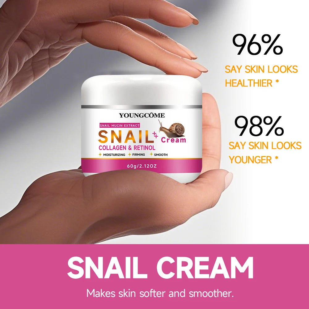 Snail Collagen Retinol Facial Cream Moisturiser Facial Anti aging Whitening Skin Care Repair Fade Fine Lines Whitening Skin Peaceful Pleasures Health and Wellness
