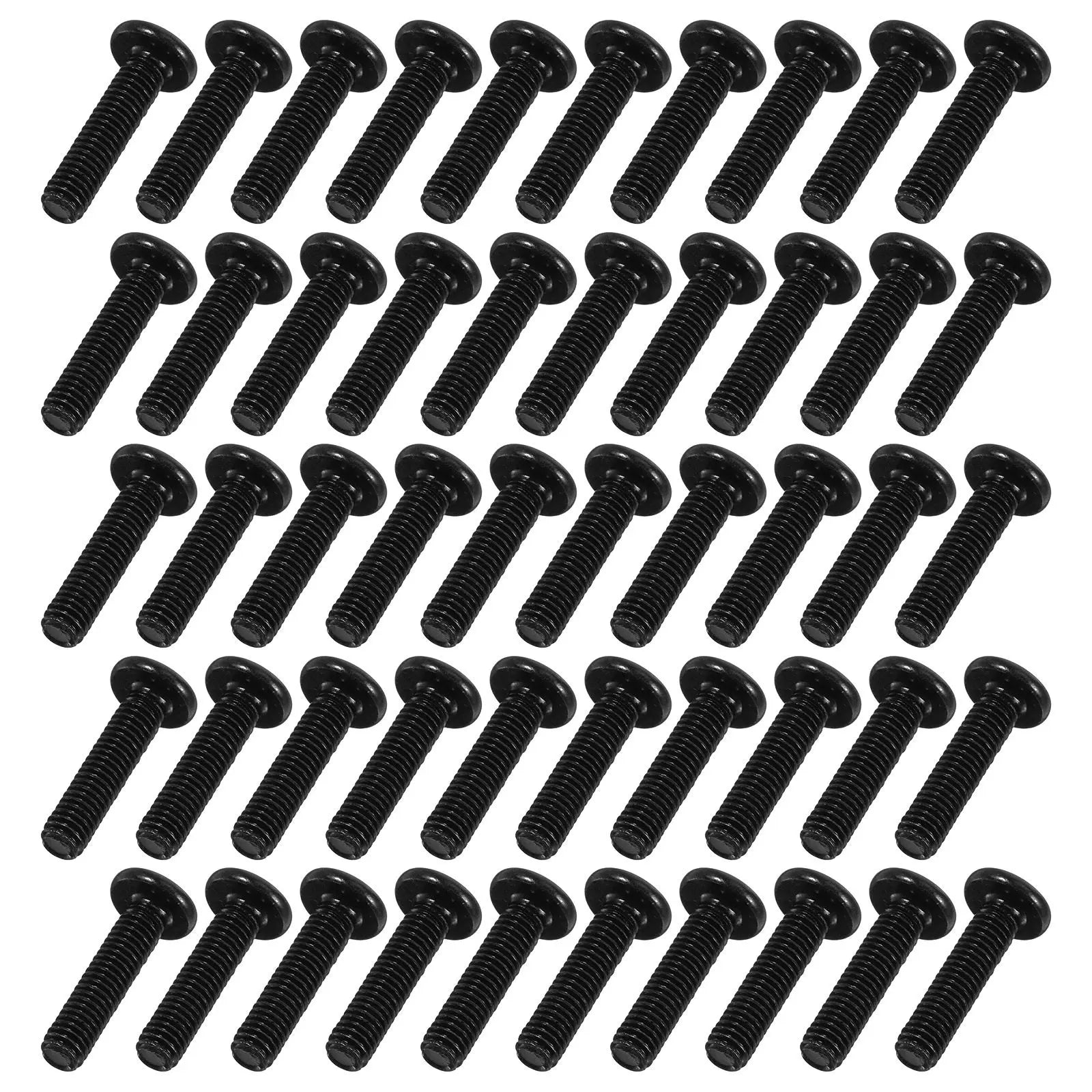 50Pcs Carbon Steel Flat Head Socket Cap Screws Full Thread Furniture Assembly Screws for Bed Table Shelf Rack Screw Peaceful Pleasures Health and Wellness