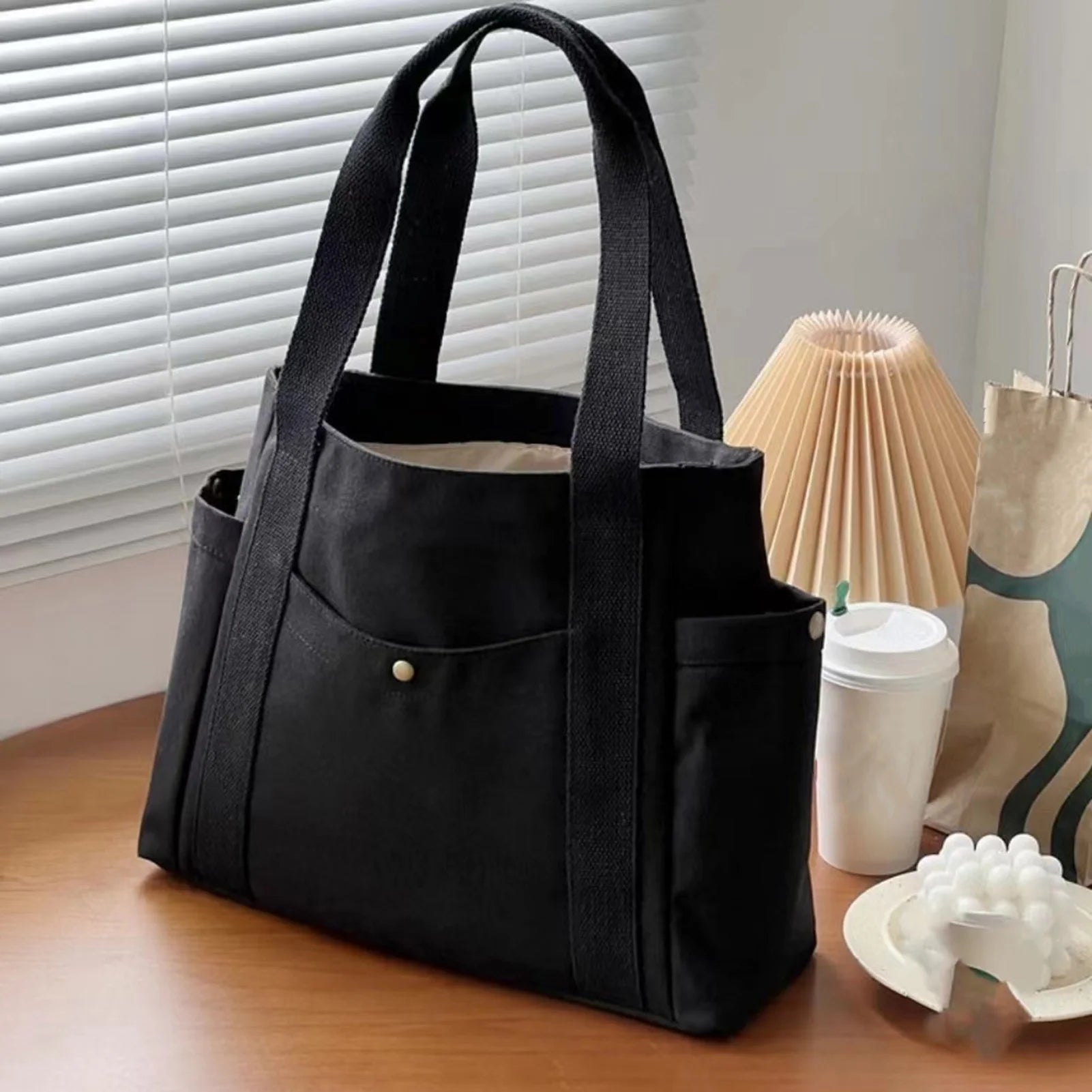 Large-Capacity Travel Tote Bag All-Match Tear-Resistant Handle Tote Bag Ideal Gift for Yourself Female Friends Peaceful Pleasures Health and Wellness