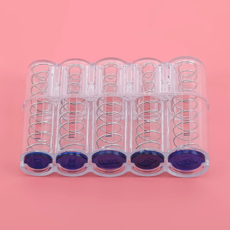 Coin Box Plastics Small Change Euro Multi Layer Stacking High-capacity Convenient Practical and User-friendly Storage Box Peaceful Pleasures Health and Wellness